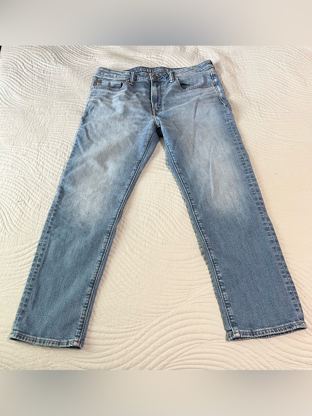 American Eagle Airflex+ Men's 34x30 Slim Straight Blue Medium Wash Denim Jeans